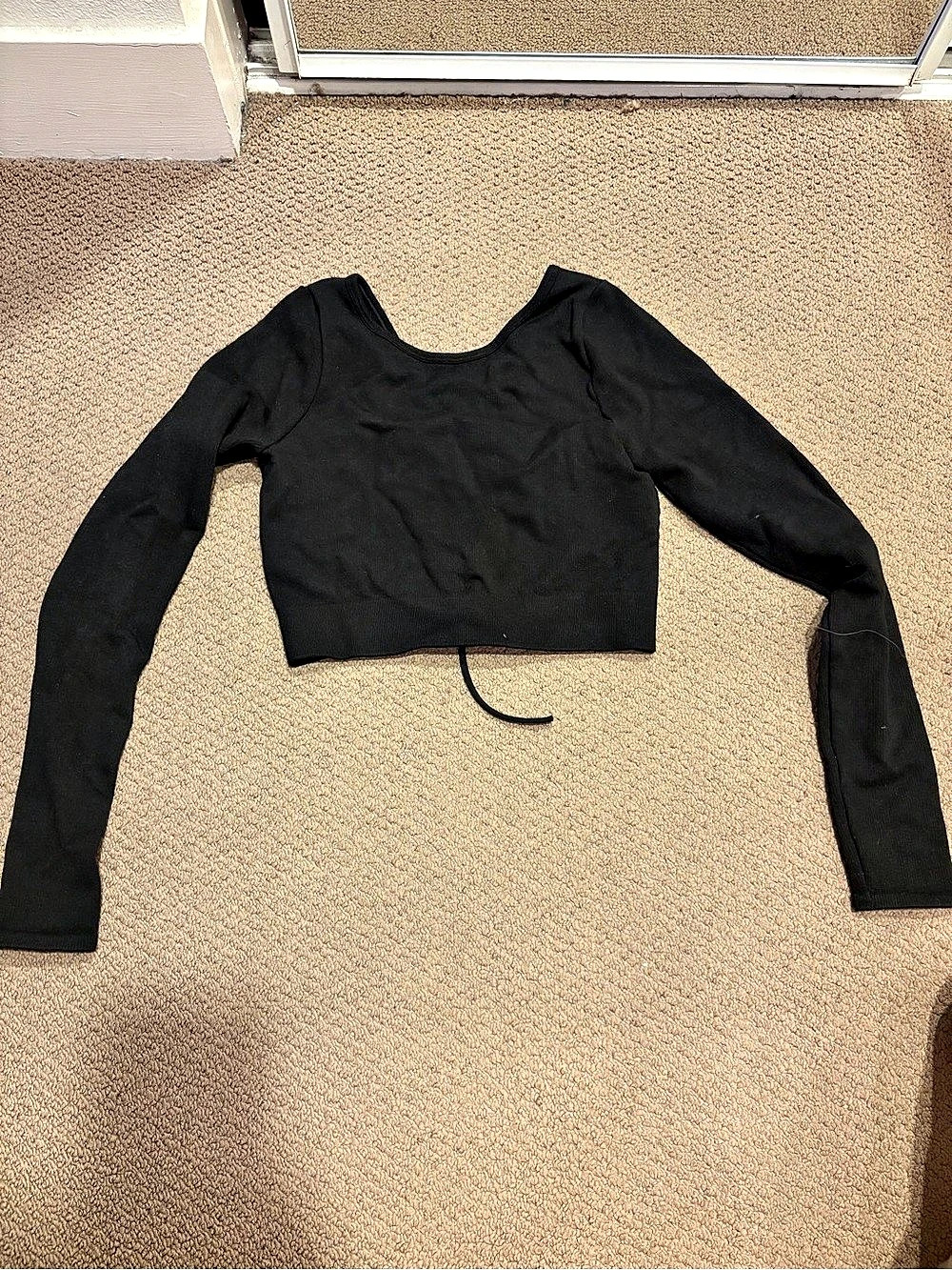 Fabletics Black Lace-Up Crop Top